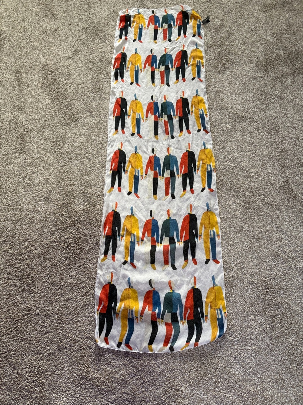 Men's Multicolor Novelty Figure Scarf - Red, Yellow, Blue, Black